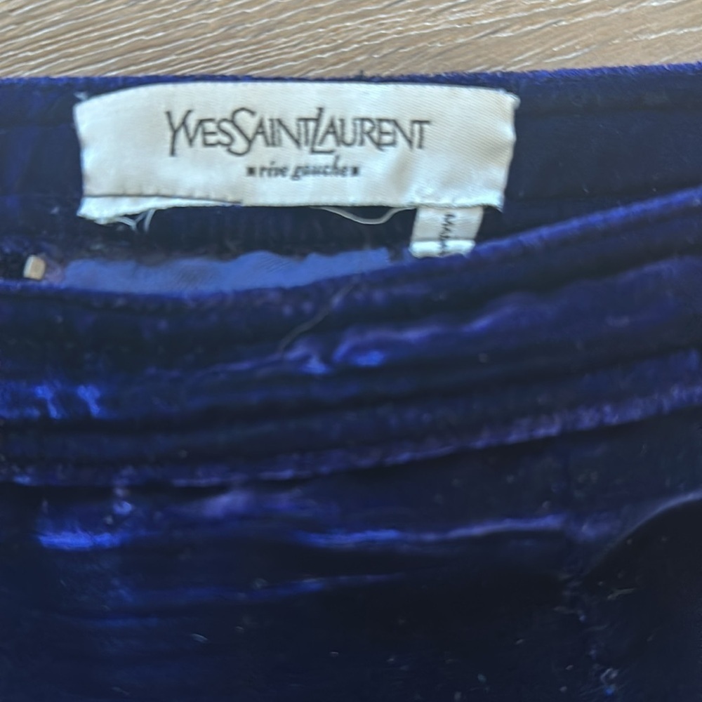 YSL Skirt Vintage Yves Saint Laurent Rive Gauche Velvet Skirt - Picture 2 of 3